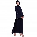 Casual A-line abaya with bell sleeves- Navy Blue Casual A-line abaya with bell sleeves- Navy Blue